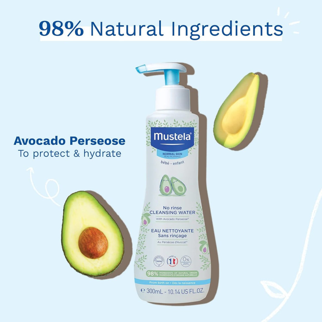 Avocado No-Rinse Cleansing Water Mustela