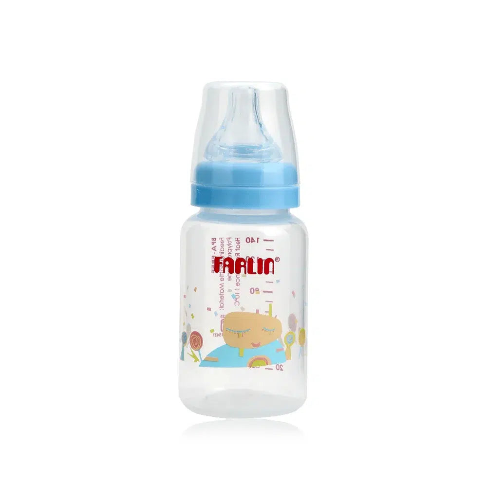 Farlin, Standard Natural Feel Silky Nipple Feeding Bottle, Blue, 140ml