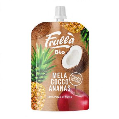 Apple, coconut and pineapple puree - organic, Frulla, 100 g